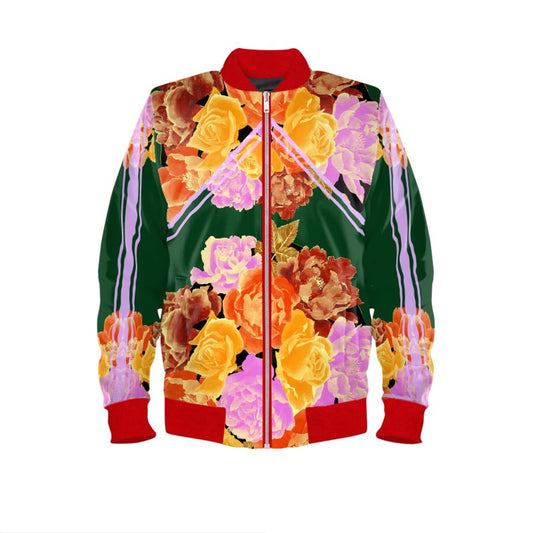 Floral Unisex Satin Bomber Jacket