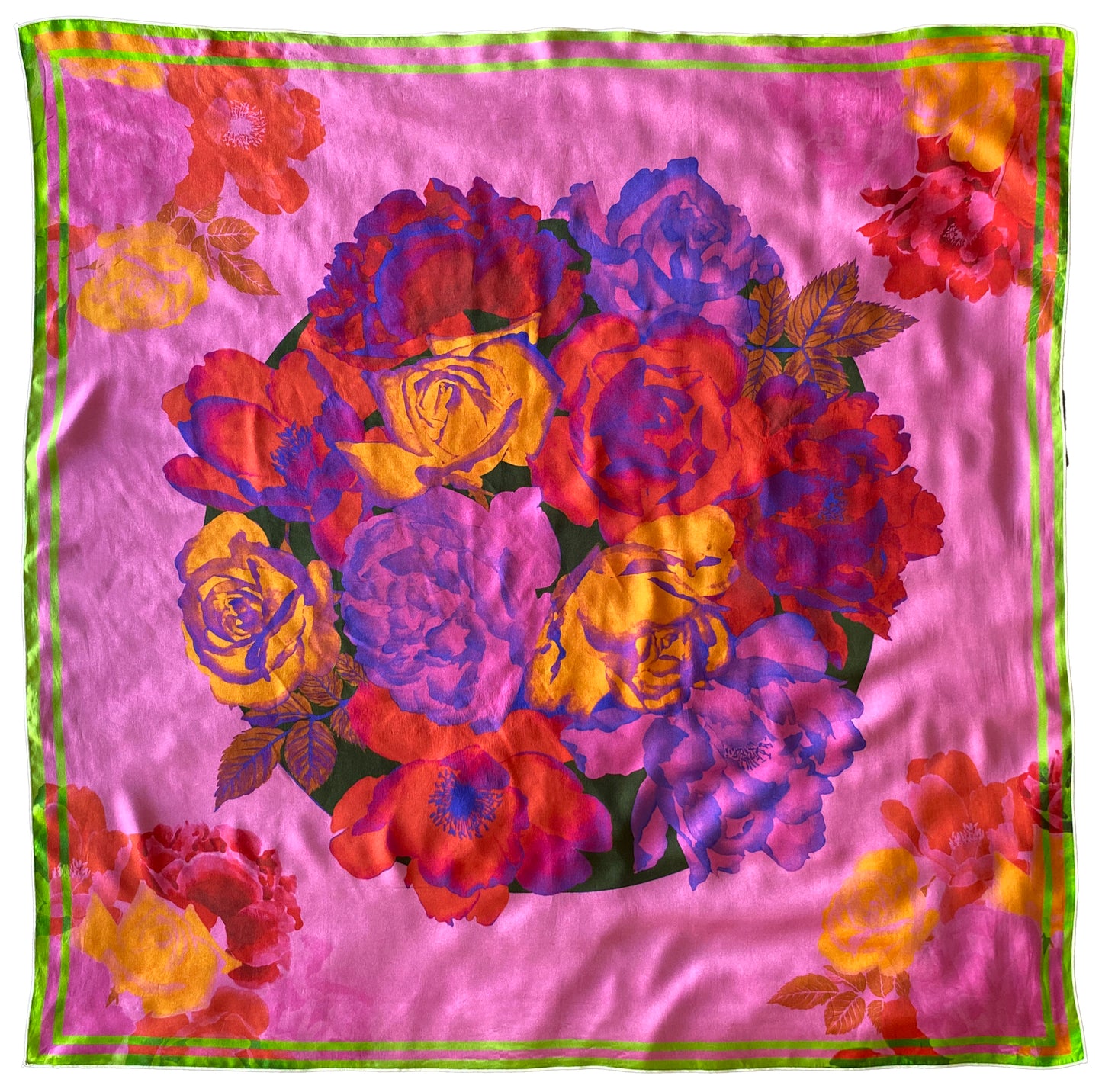 Floral Print Silk Scarf