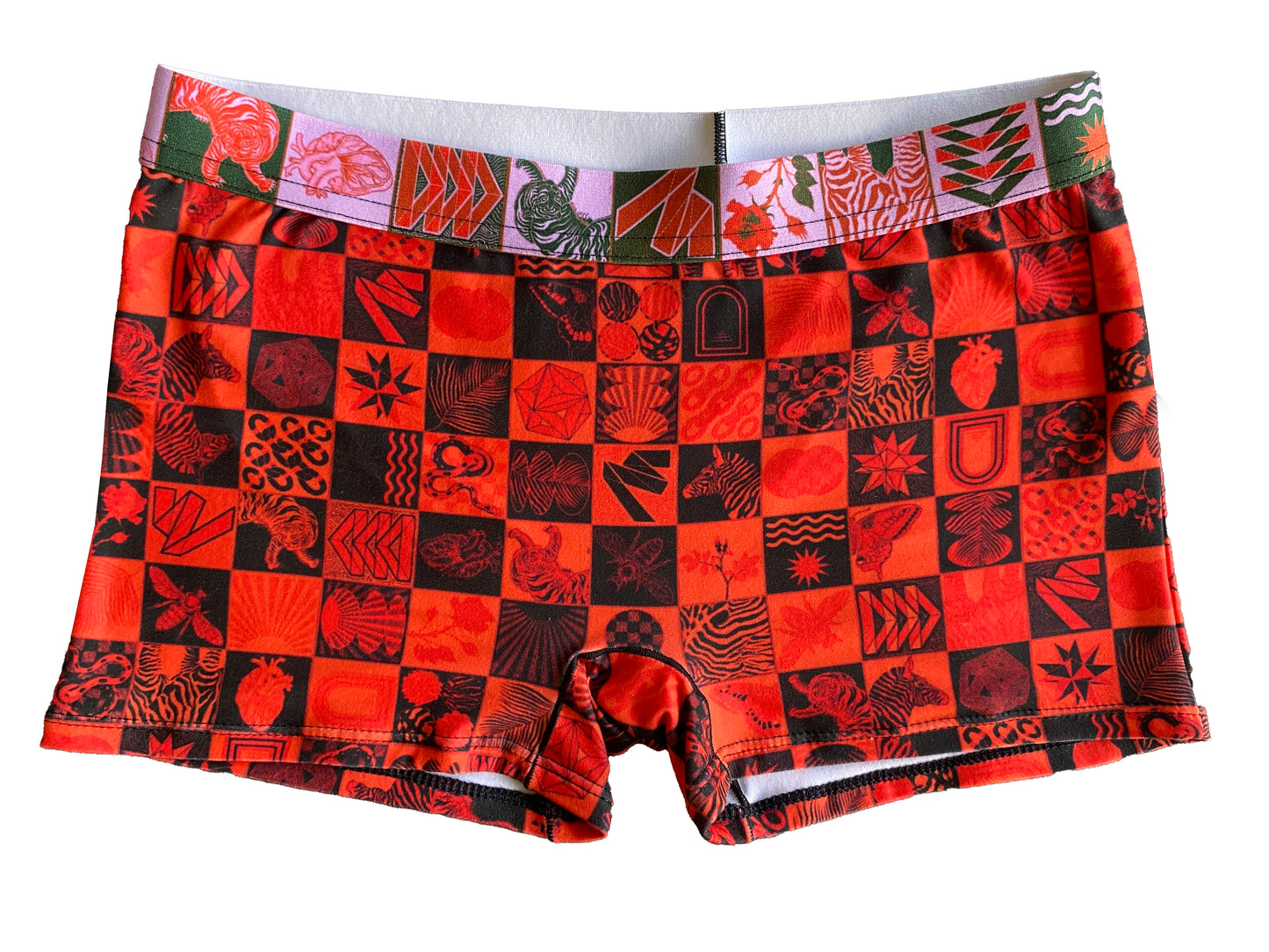 Chessboard Print Boyshort Underwear