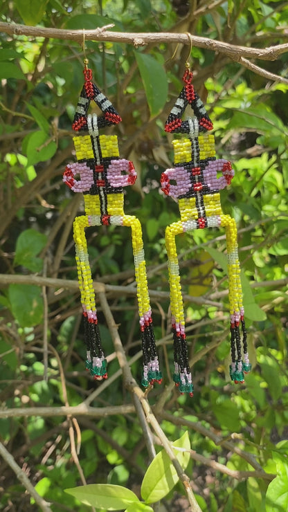 Sun Tapestry Earrings in Canary Yellow