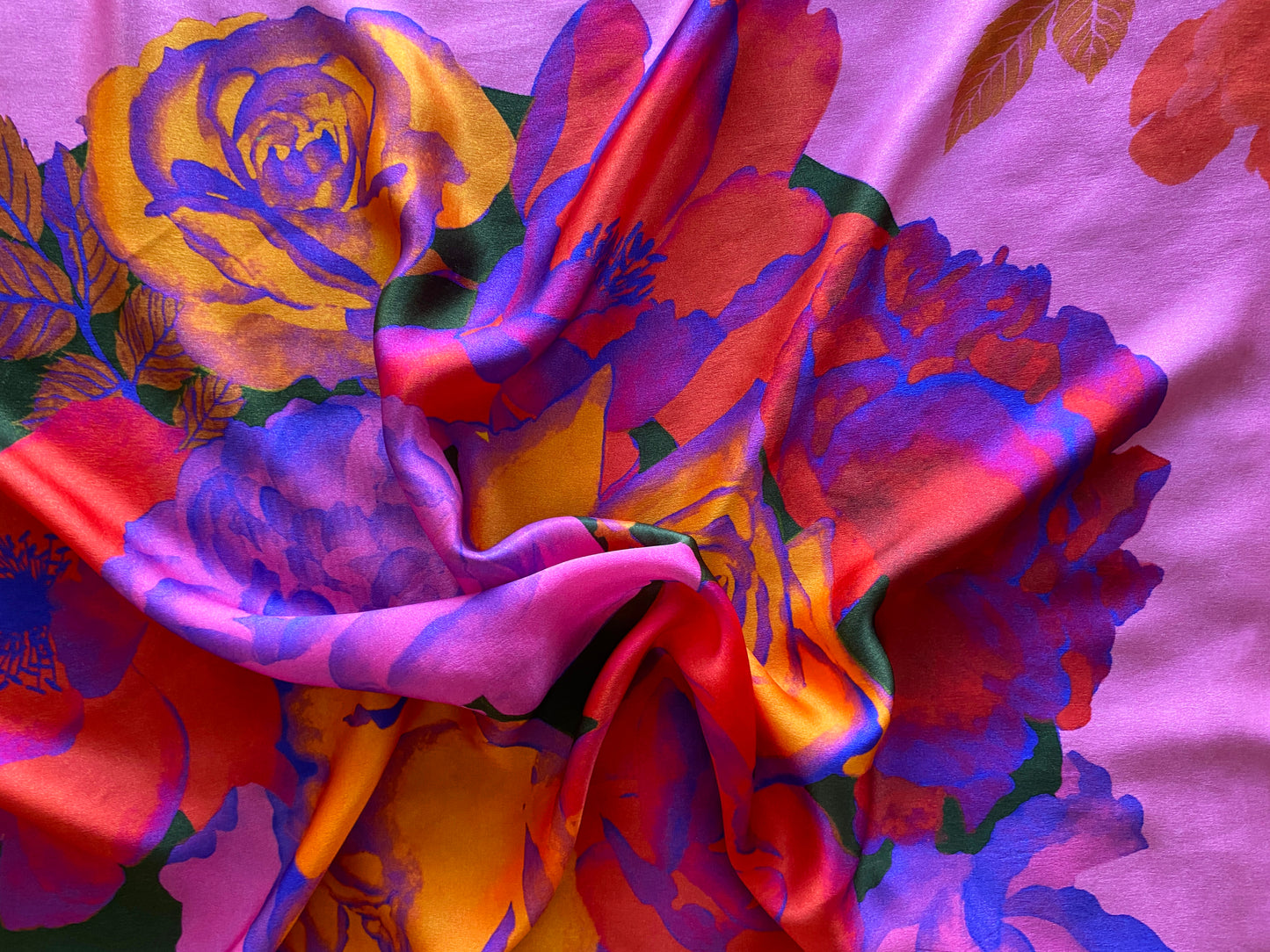 Floral Print Silk Scarf