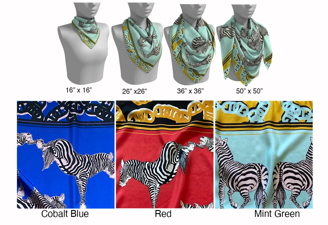 Zebra Clash Silk Scarf